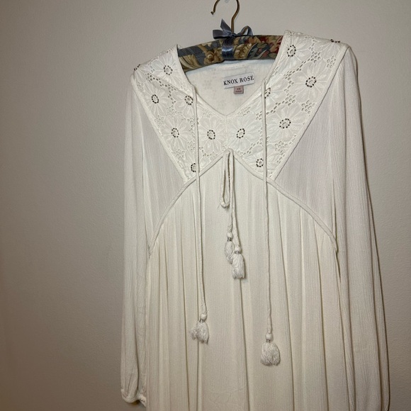 Knox Rose Cream Long Sleeve Dress with Embroidery - Picture 6 of 12